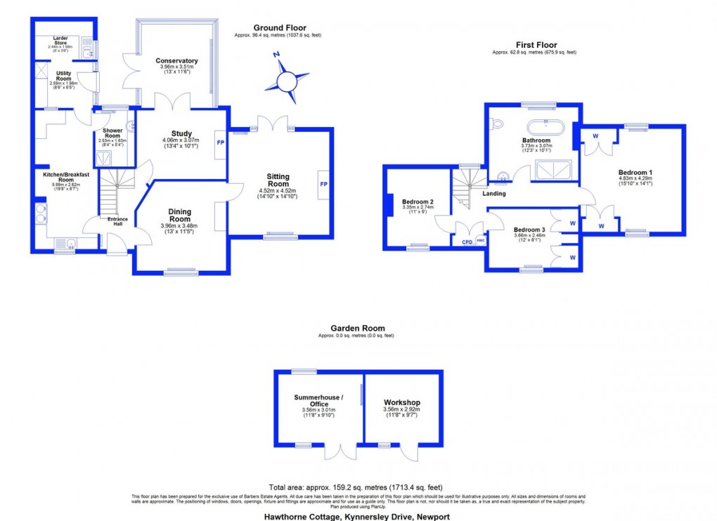Floorplan for Kynnersley Drive, The Hincks, Lilleshall