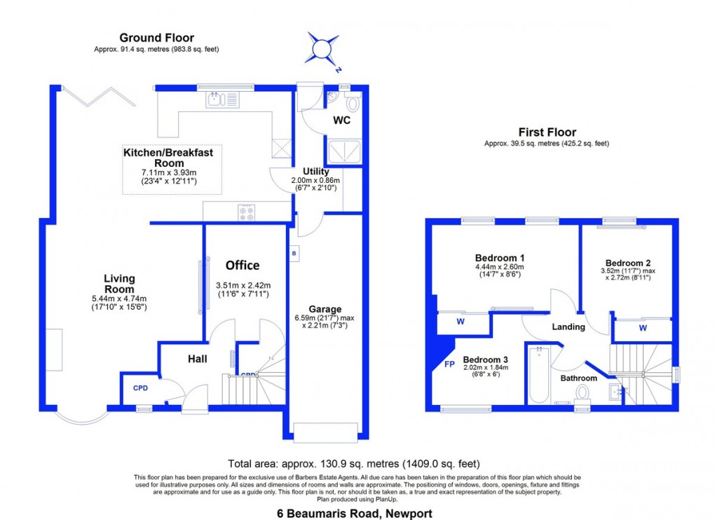 Floorplan for Beaumaris Road, Newport