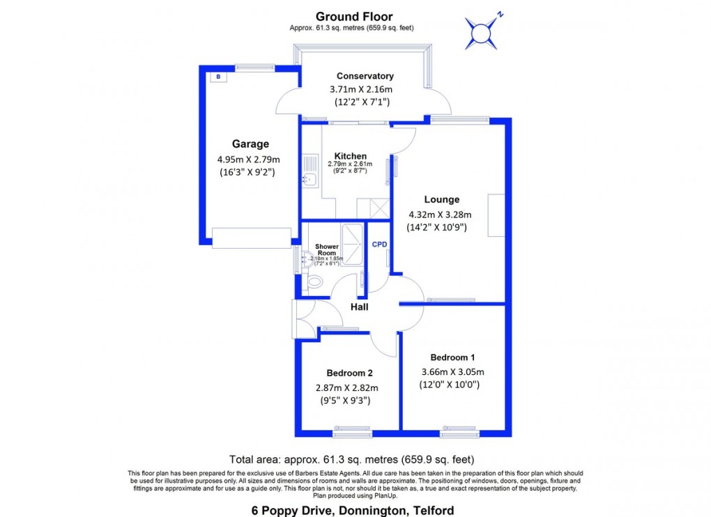 Floorplan for Poppy Drive, Donnington Wood