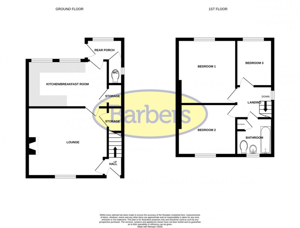 Floorplan for Barnard Street, Wem