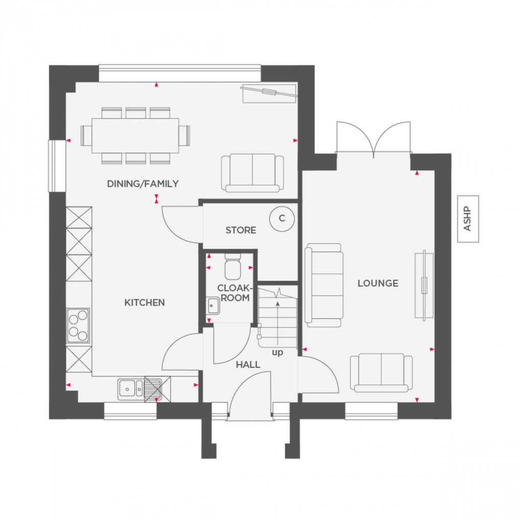 Floorplan for Mile Bank, Whitchurch