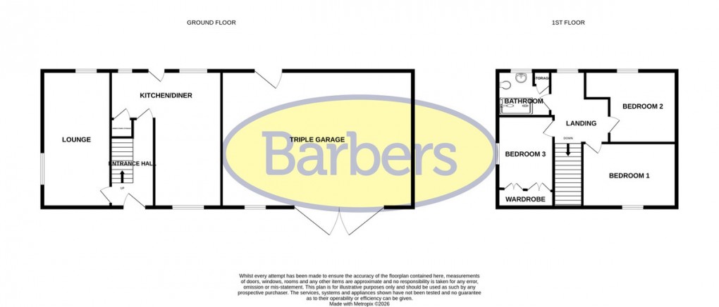 Floorplan for Rack Lane, Whixall