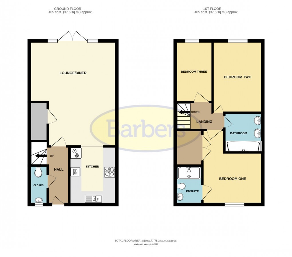 Floorplan for Sorbus Avenue, Hadley, Telford, TF1 5TL