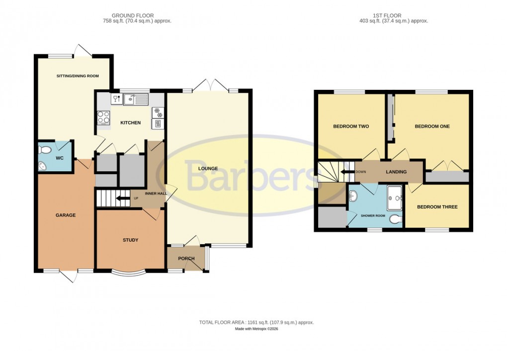 Floorplan for Ringers Way, Admaston, Telford
