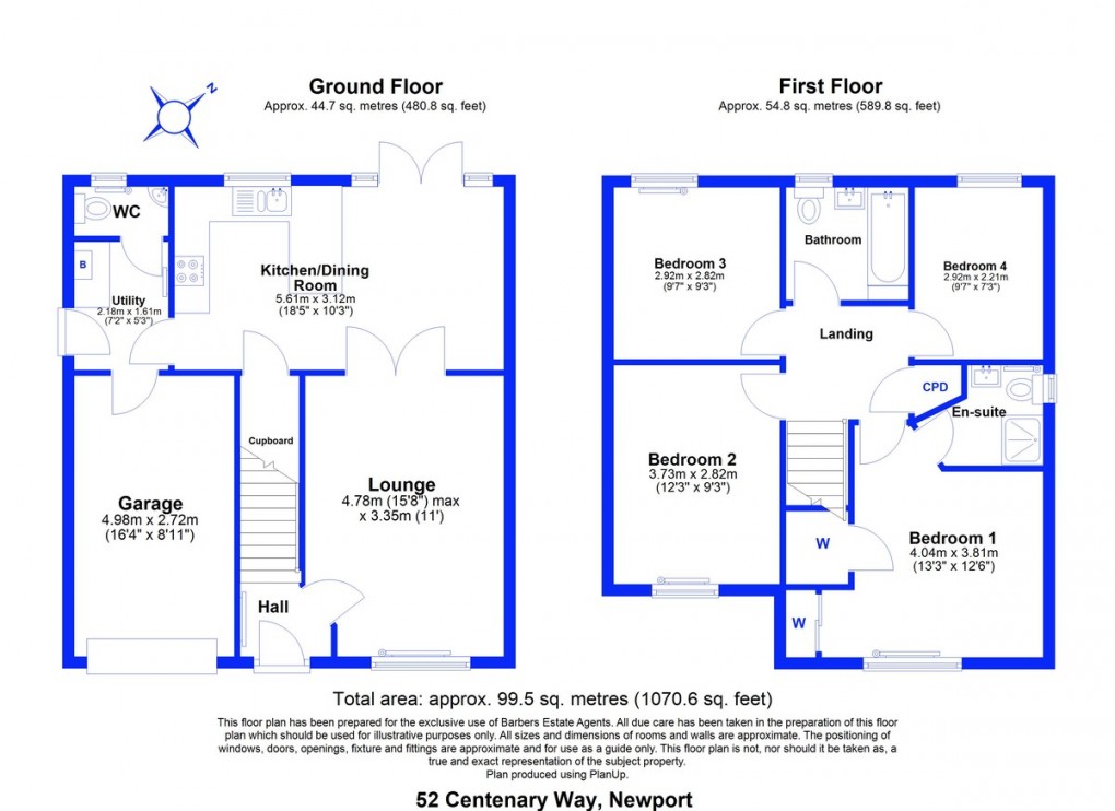 Floorplan for Centenary Way, Newport