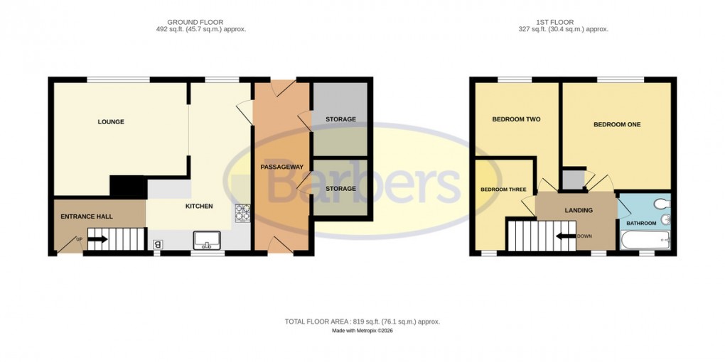 Floorplan for Mosclay Road, St. Georges, Telford, TF2 9EX
