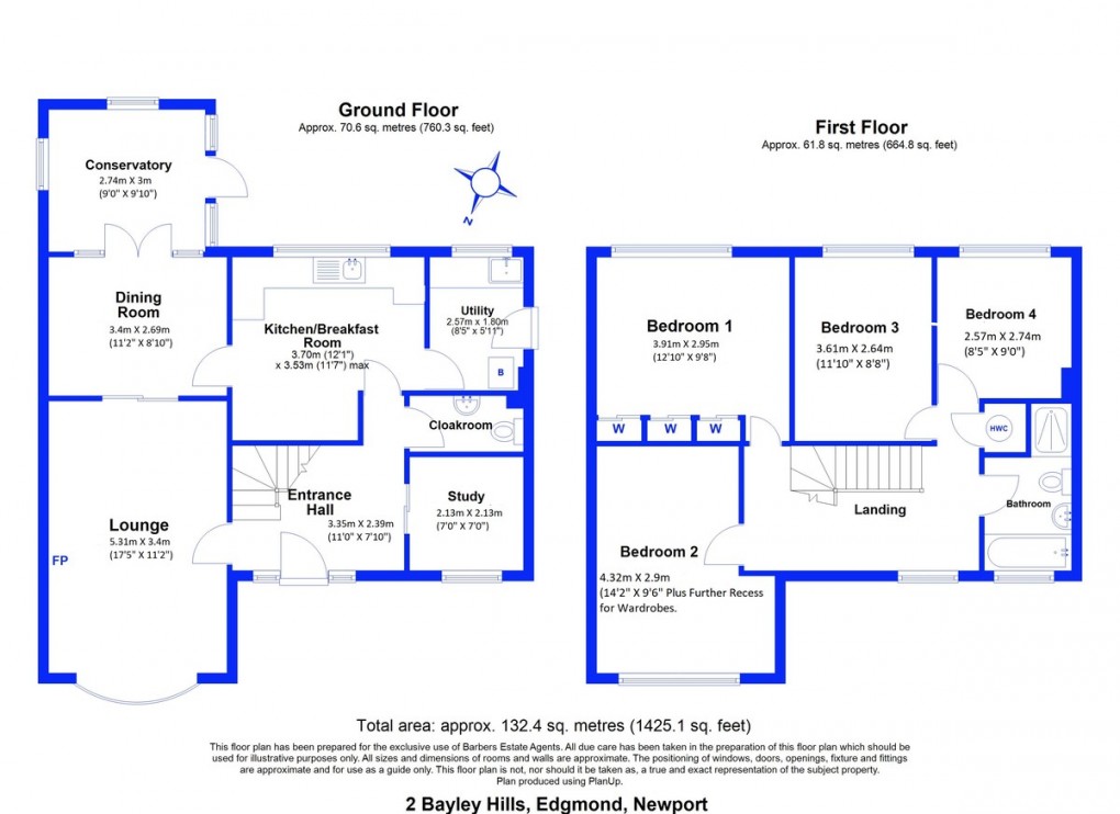 Floorplan for Edgmond, Newport