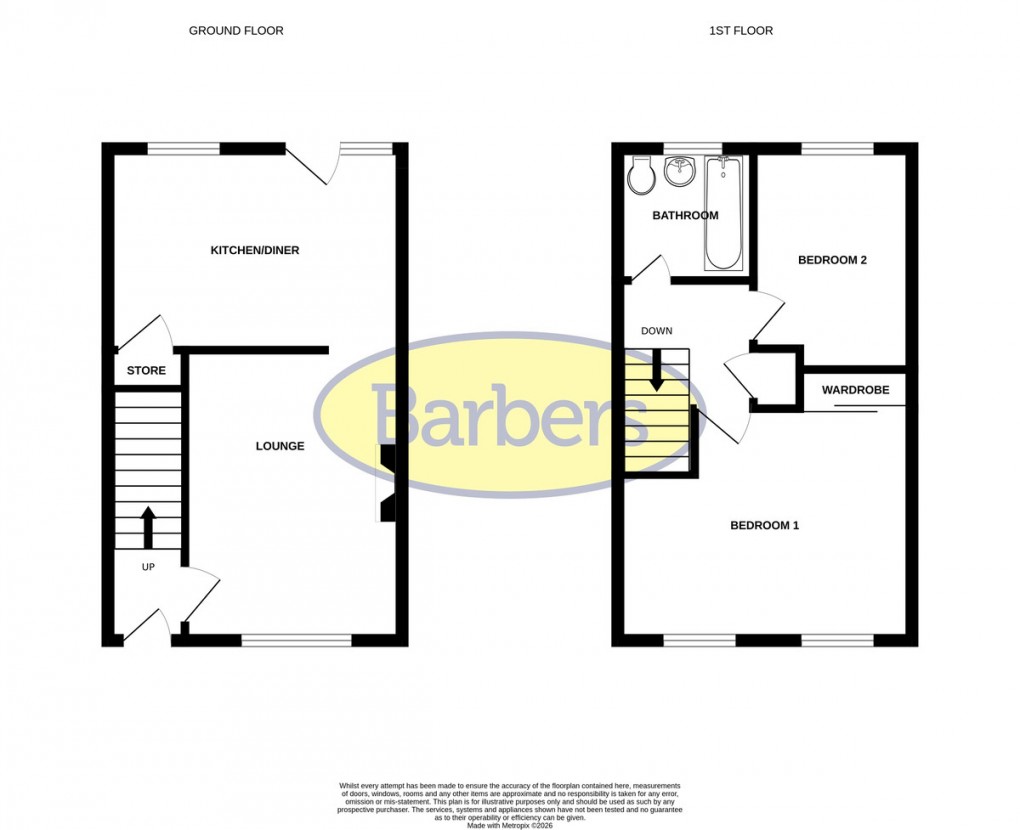 Floorplan for Elm Close, Whitchurch