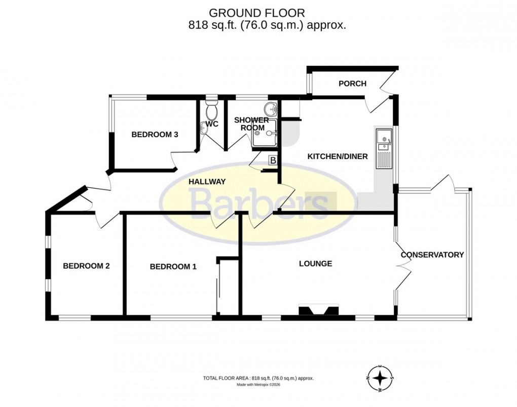 Floorplan for Crescent Road, Wellington, Telford, TF1 3DN
