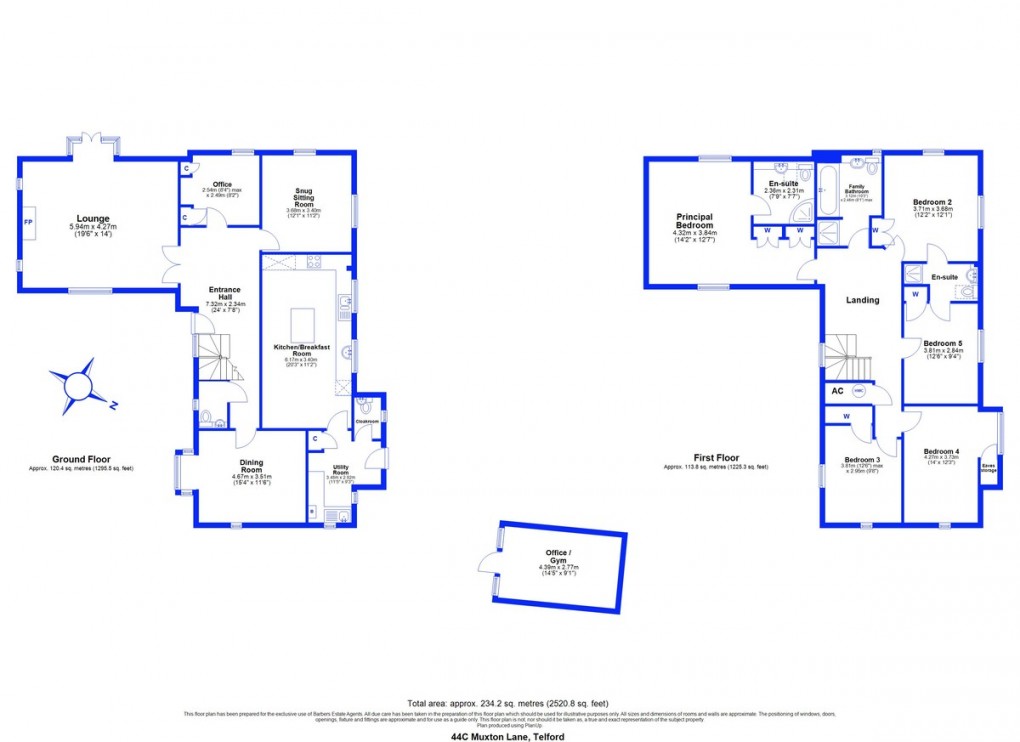Floorplan for Muxton Lane, Muxton