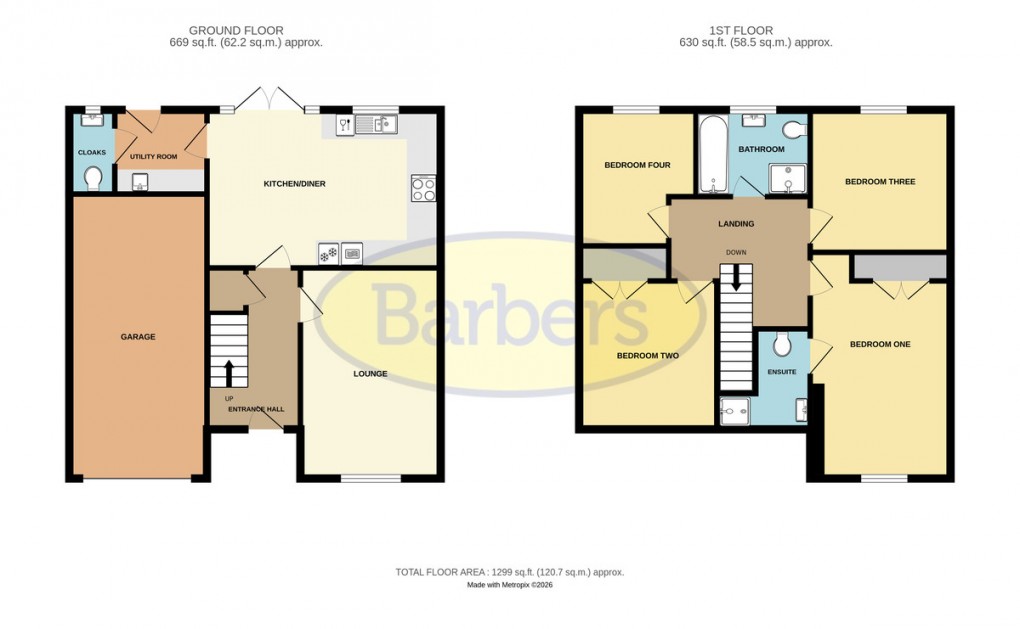 Floorplan for Mossey Green, Ketley Bank, Telford, TF2 0DL.
