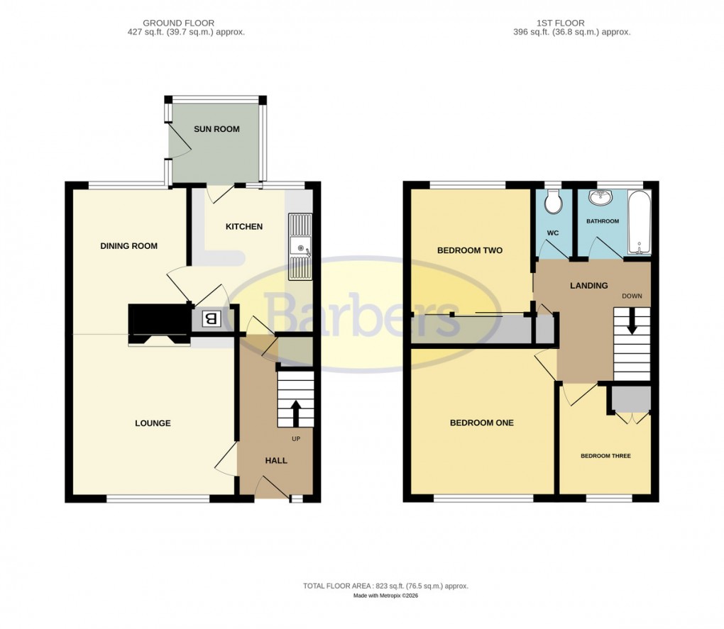 Floorplan for Park Close, St. Georges, Telford, TF2 9LY.