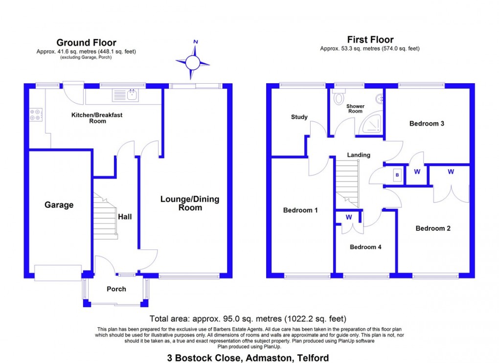 Floorplan for Bostock Close, Admaston, Telford, TF5 0AG