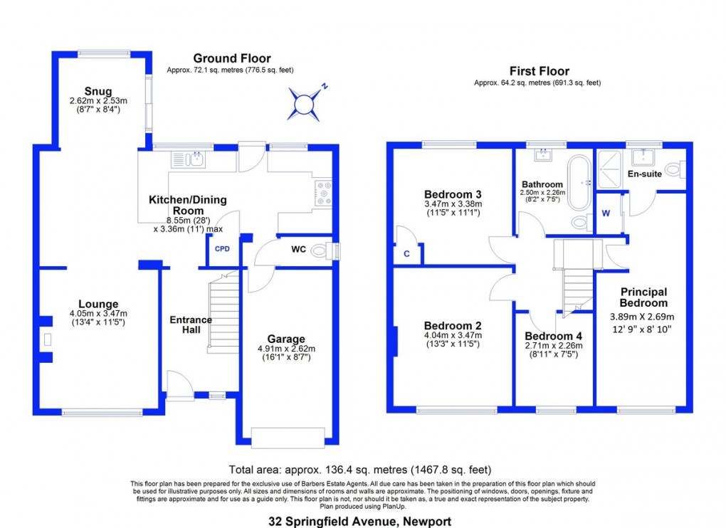 Floorplan for Springfield Avenue, Newport