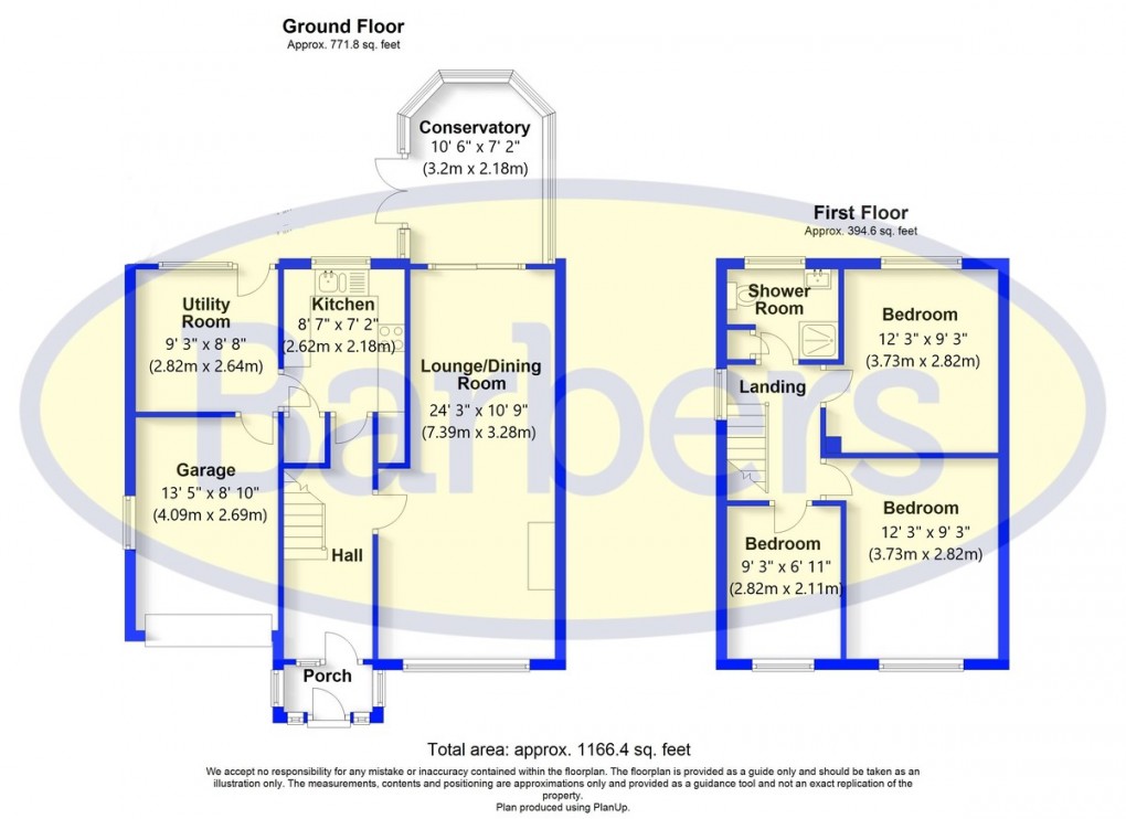 Floorplan for Sandringham Close, Market Drayton