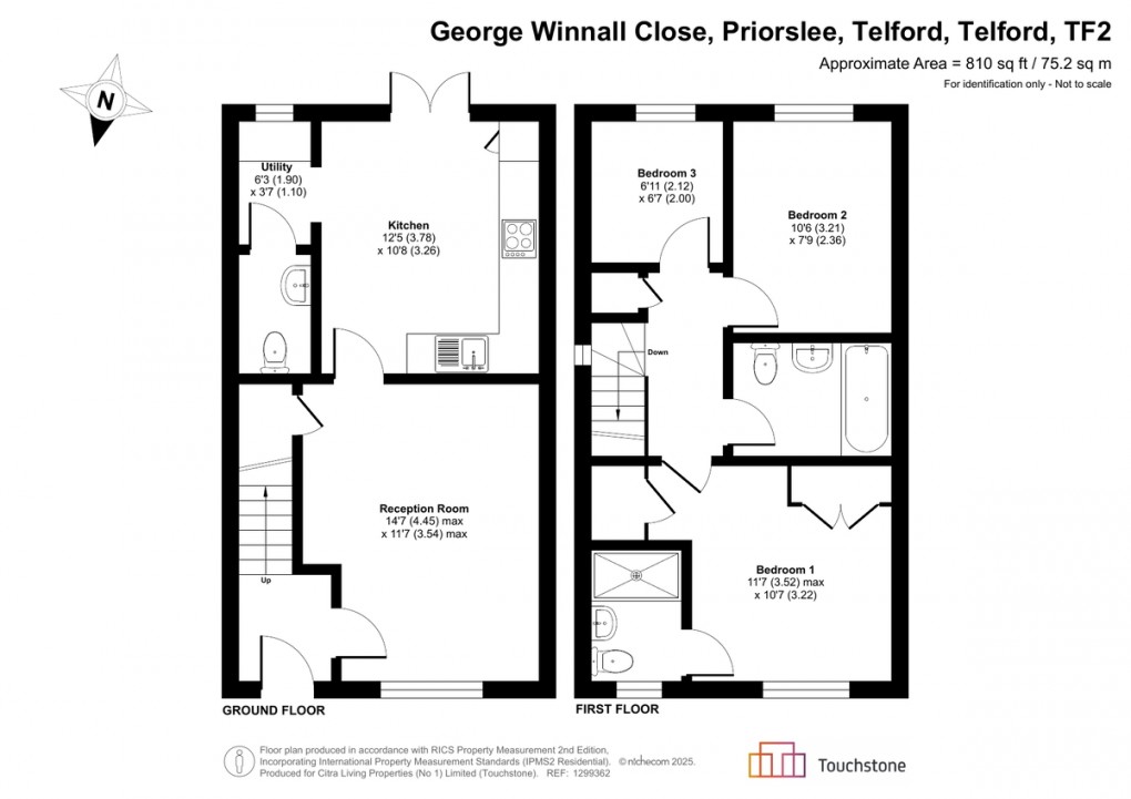 Floorplan for George Winnall Close , Priorslee, Telford