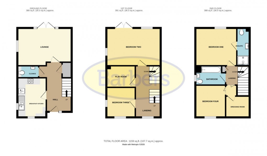 Floorplan for Hendy Avenue, Ketley, Telford, TF1 5GN