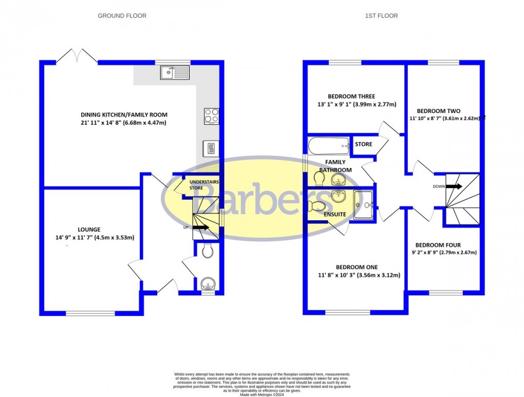 Floorplan for John Barrow Close, Priorslee, Telford
