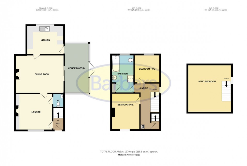 Floorplan for Glen Cottages, Brickhill Lane, Ketley, Telford, TF1 5GJ.