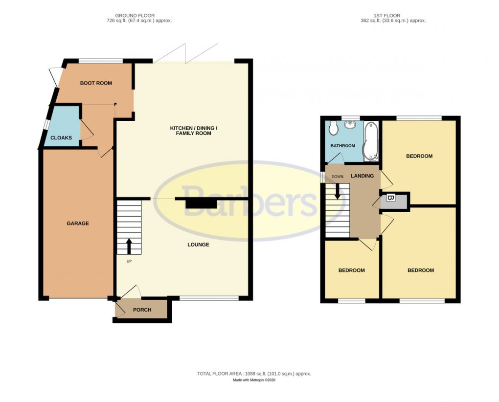 Floorplan for Fieldhouse Drive, Muxton, Telford