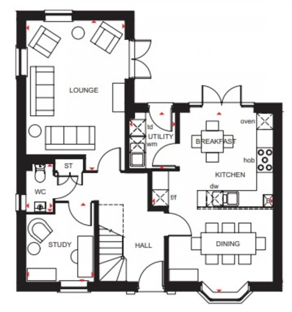 Floorplan for Clockmakers, Tilstock Road, Whitchurch