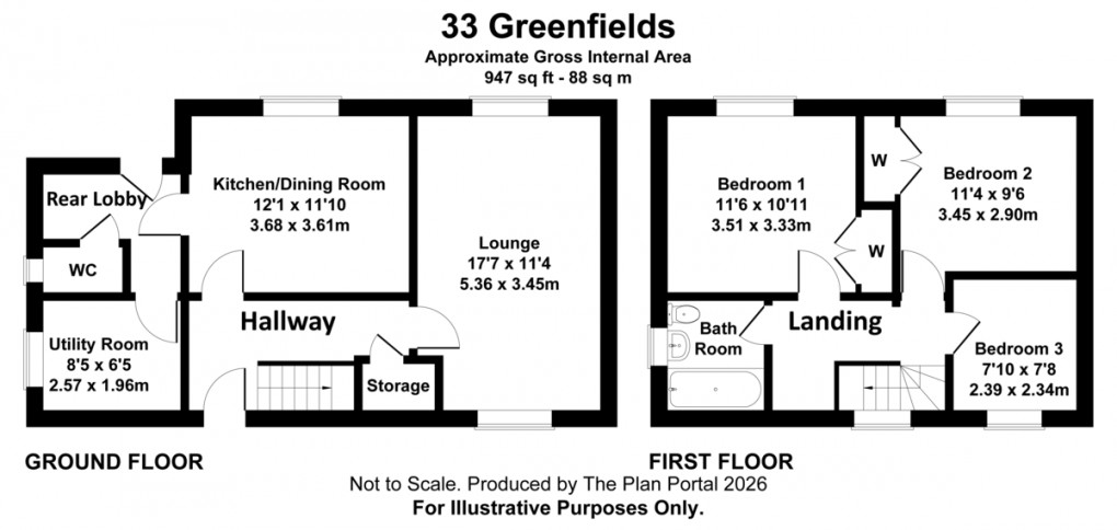 Floorplan for Greenfields, Gnosall