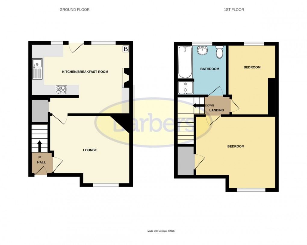 Floorplan for Crescent Road, Hadley, Telford, TF1 5JU.