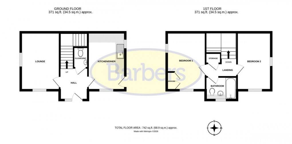 Floorplan for Parkland Avenue, Dawley, Telford, TF4 2EU