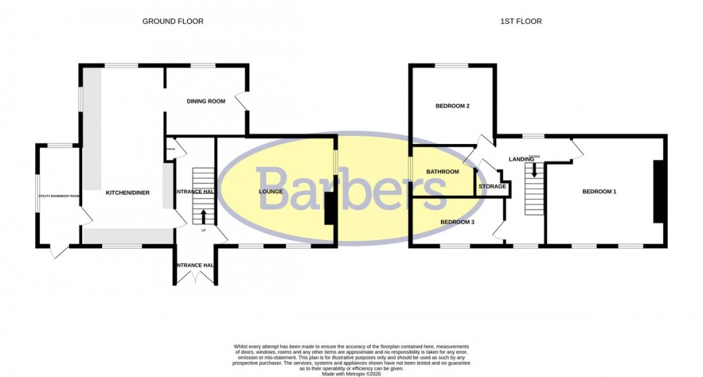 Floorplan for Rye Bank, Nr Wem, Shrewsbury