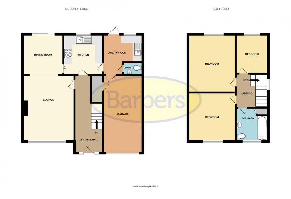 Floorplan for Apley Drive, Wellington, Telford, TF1 3DU.