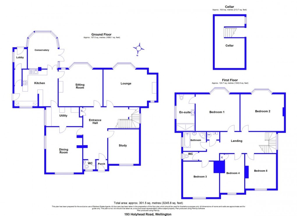 Floorplan for Holyhead Road, Wellington, Telford, TF1 2DP