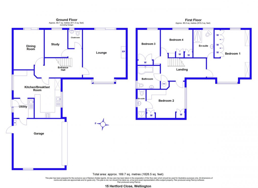 Floorplan for Hertford Close, Wellington, Telford, TF1 3PS