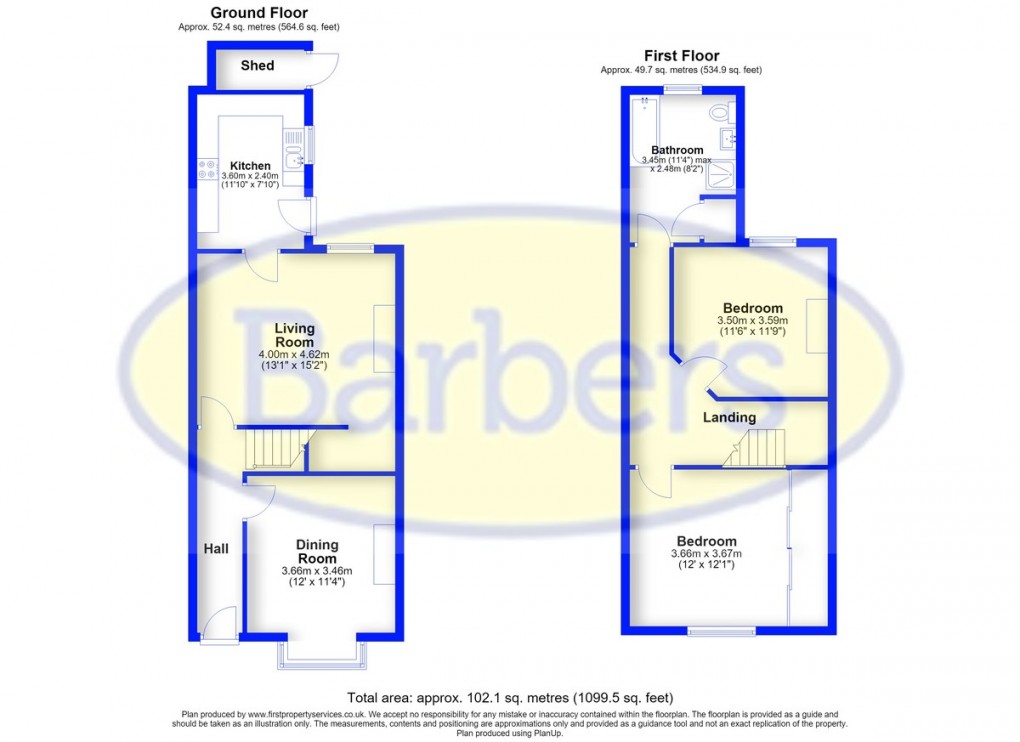 Floorplan for Victoria Road, Market Drayton