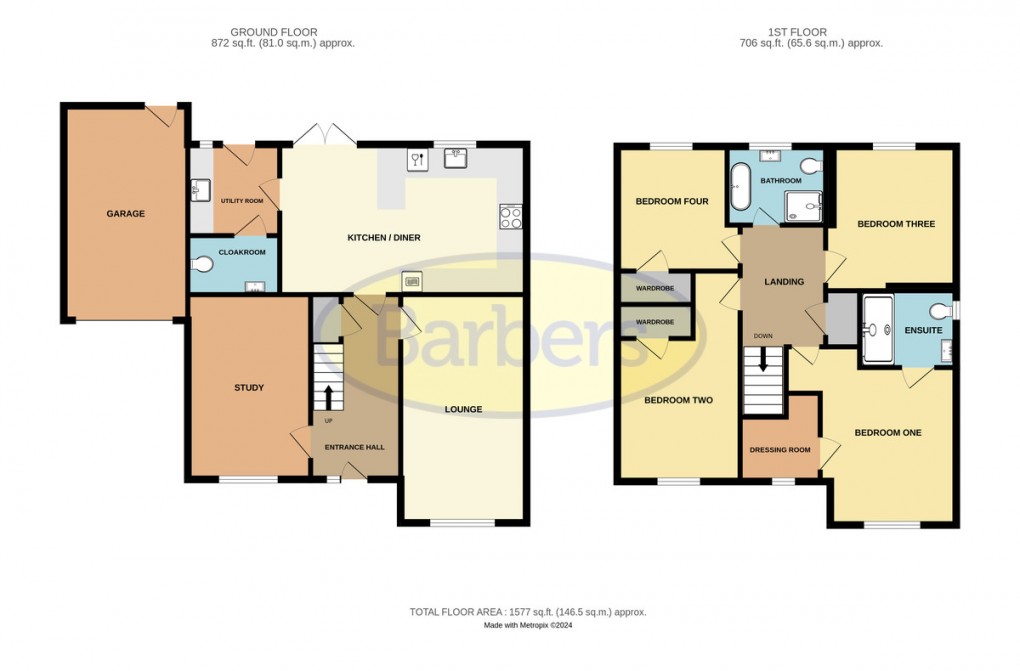 Floorplan for Mossey Green, Ketley Bank
