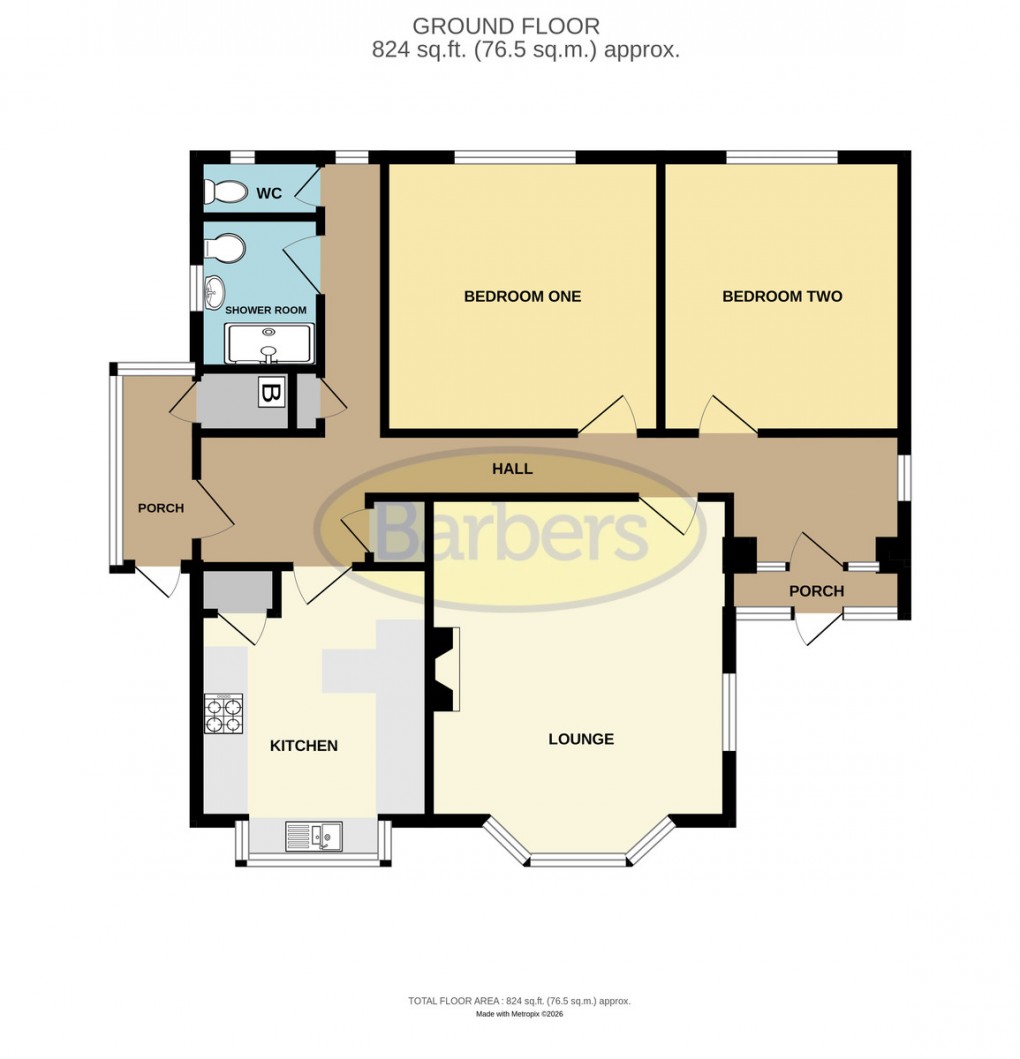 Floorplan for Barnfield Crescent, Wellington, Telford, TF1 2EU